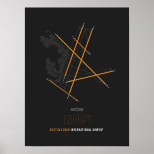 BOS - Boston Airport Diagram Poster