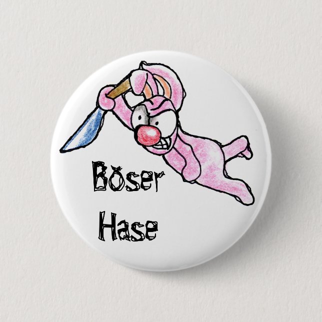 Böser Hase 6 Cm Round Badge (Front)
