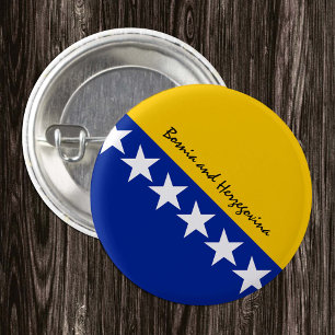 Bosnia and Herzegovina button, patriotic Flag 3 Cm Round Badge