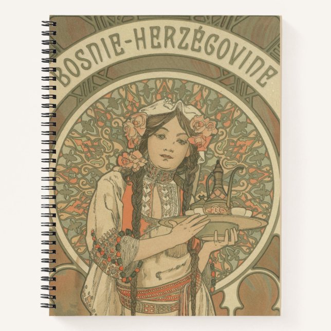 Bosnia and Herzegovina by Alphonse Mucha (1900) Notebook (Front)