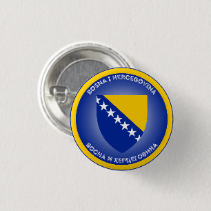 Bosnia and Herzegovina Coat of Arms Circle Shape 3 Cm Round Badge