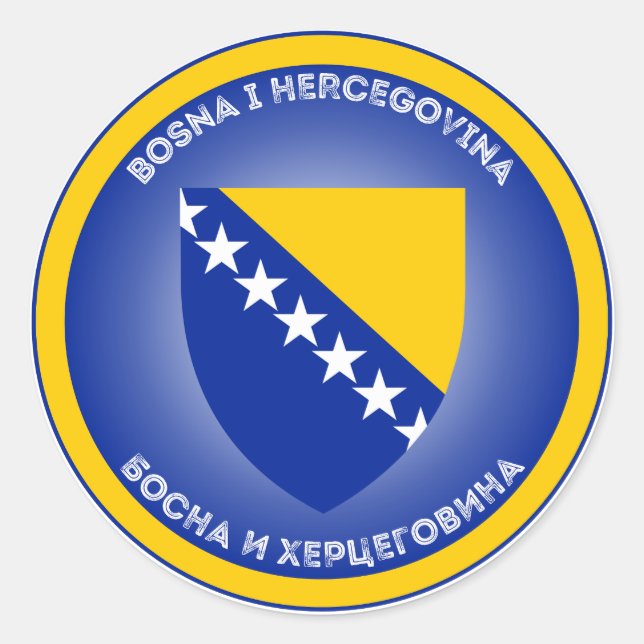 Bosnia and Herzegovina Coat of Arms Classic Round Sticker (Front)