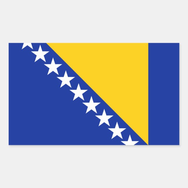 Bosnia and Herzegovina Flag Bosnian//Herzegovinian Rectangular Sticker (Front)