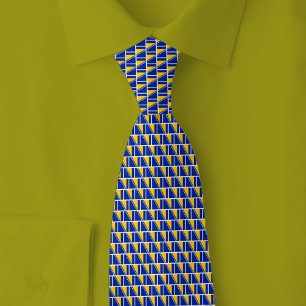 Bosnia and Herzegovina Flag Brick Pattern Tie