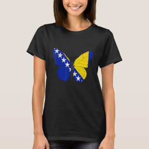Bosnia And Herzegovina Flag Butterfly Bosnian Grap T-Shirt
