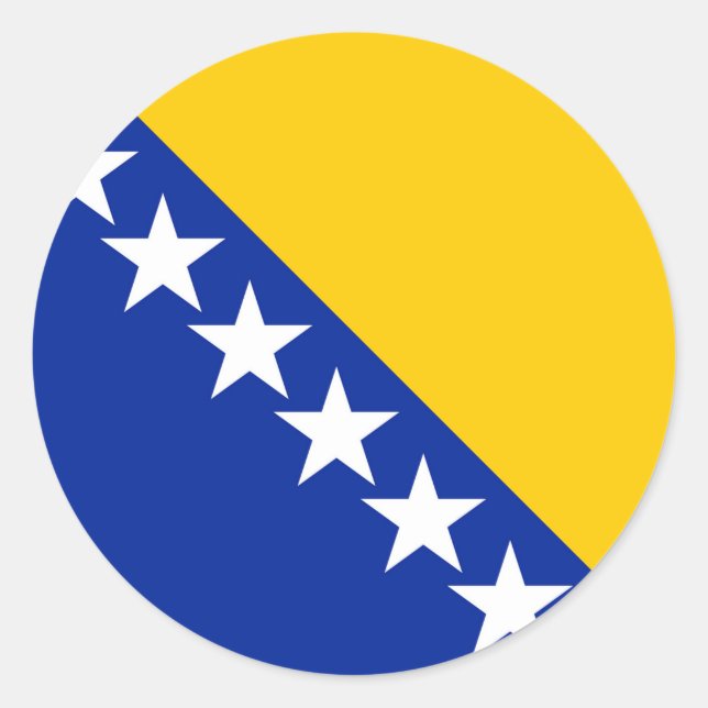 Bosnia and Herzegovina Flag Classic Round Sticker (Front)