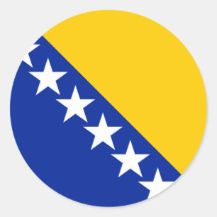 Bosnia and Herzegovina Flag Classic Round Sticker
