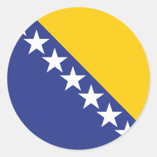 Bosnia and Herzegovina Flag Classic Round Sticker