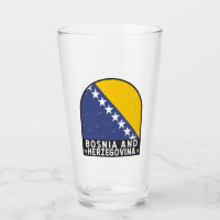 Bosnia and Herzegovina Flag Emblem Distressed