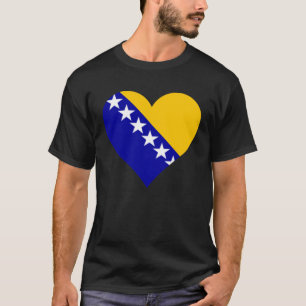 Bosnia and Herzegovina Flag Heart Love T-Shirt