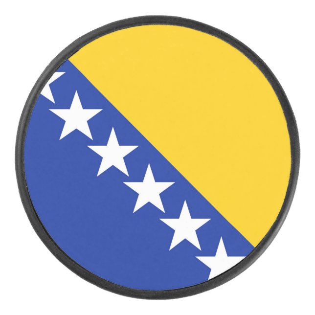Bosnia and Herzegovina Flag Hockey Puck (Front)