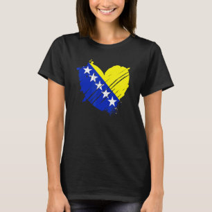 Bosnia And Herzegovina Flag I Love Bosnia Dna Bosn T-Shirt