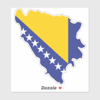 Bosnia and Herzegovina Flag In The Country Map