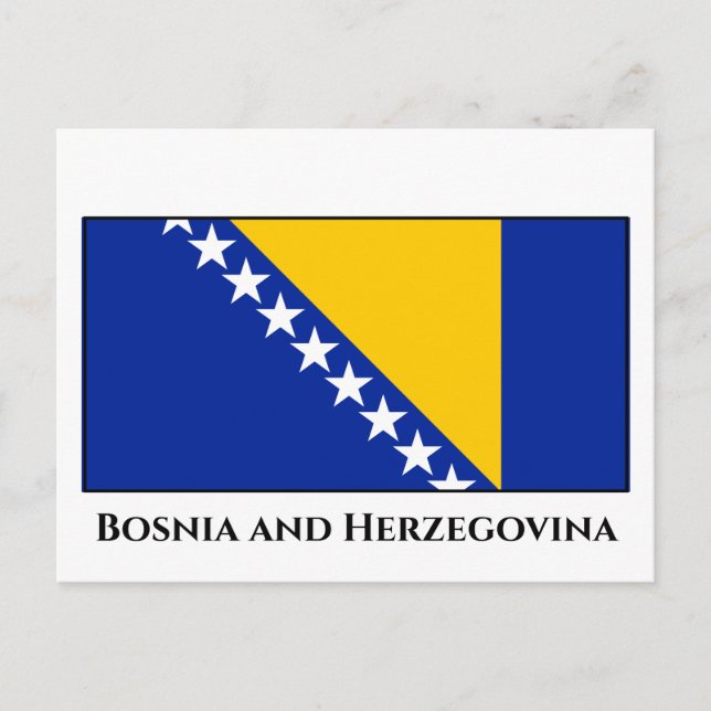 Bosnia and Herzegovina Flag Postcard (Front)