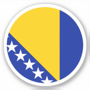 Bosnia And Herzegovina Flag Round Sticker