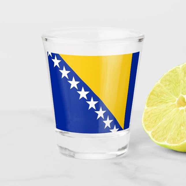 Bosnia and Herzegovina Flag Shot Glass (Front)