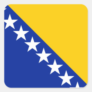 Bosnia and Herzegovina Flag Square Sticker
