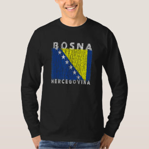 Bosnia and Herzegovina Flag Used Look For Bosnian T-Shirt