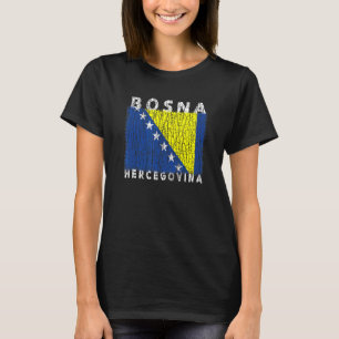 Bosnia and Herzegovina Flag Used Look  For Bosnian T-Shirt