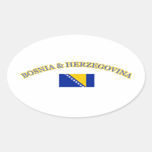 Bosnia and herzegovina football design oval sticker