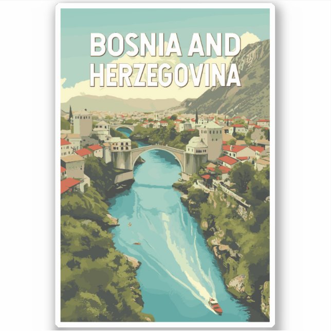 Bosnia and Herzegovina Illustration Travel Art (Front)