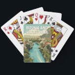 Bosnia and Herzegovina Illustration Travel Art Playing Cards<br><div class="desc">Bosnia and Herzegovina vector artwork design. Bosnia and Herzegovina,  a hidden gem in the Balkans,  is known for its historic cities,  stunning landscapes,  and rich cultural heritage</div>
