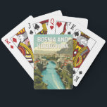 Bosnia and Herzegovina Illustration Travel Art Playing Cards<br><div class="desc">Bosnia and Herzegovina vector artwork design. Bosnia and Herzegovina,  a hidden gem in the Balkans,  is known for its historic cities,  stunning landscapes,  and rich cultural heritage</div>