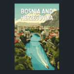 Bosnia and Herzegovina Illustration Travel Art Poster<br><div class="desc">Bosnia and Herzegovina vector artwork design. Bosnia and Herzegovina, a hidden gem in the Balkans, is known for its historic cities, stunning landscapes, and rich cultural heritage</div>