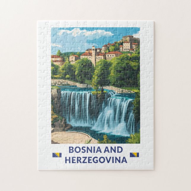 Bosnia and Herzegovina Jajce Illustration Art Jigsaw Puzzle (Vertical)
