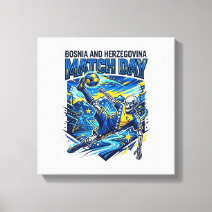 Bosnia and Herzegovina Match Day Skeleton Striker Canvas Print