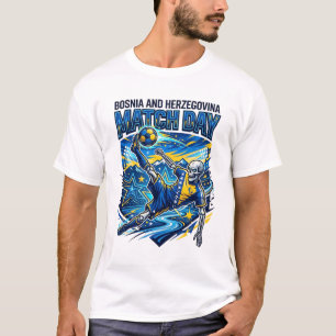 Bosnia and Herzegovina Match Day Skeleton Striker  T-Shirt