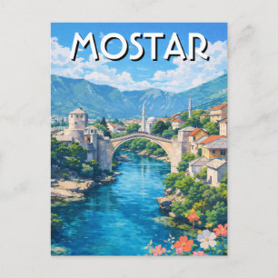  Bosnia and Herzegovina Mostar Travel Postcard