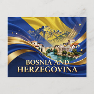 Bosnia And Herzegovina National Colours Postcard