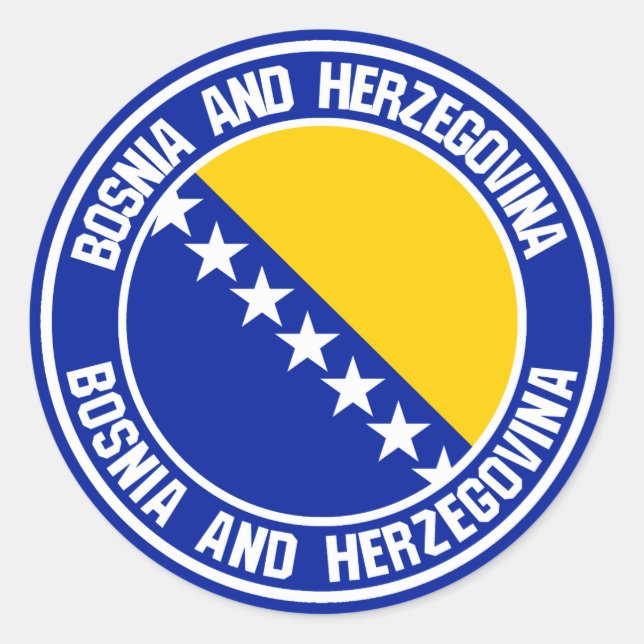 Bosnia and Herzegovina Round Emblem Classic Round Sticker (Front)