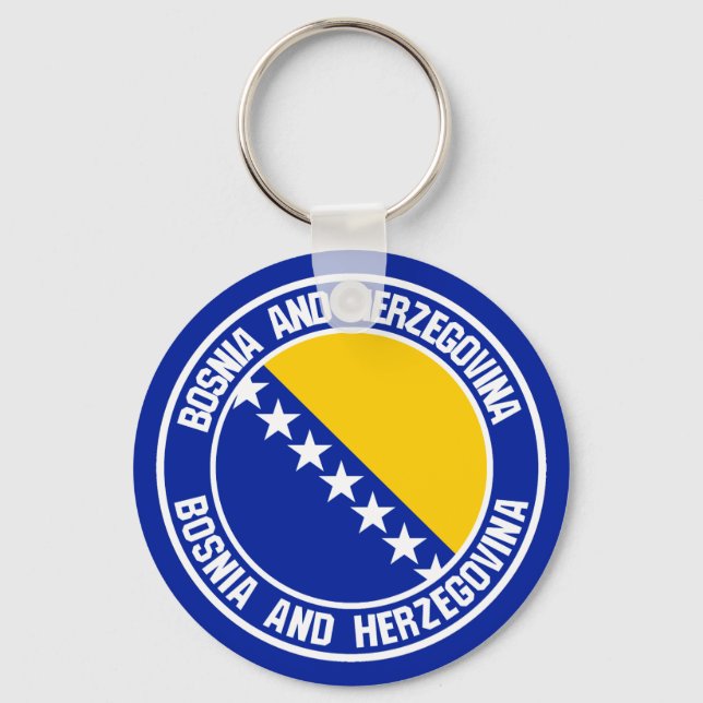 Bosnia and Herzegovina Round Emblem Key Ring (Front)