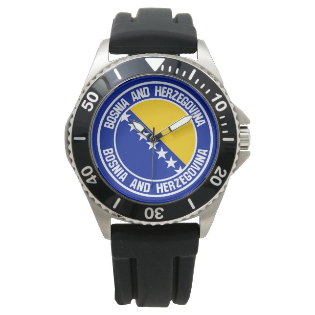 Bosnia and Herzegovina Round Emblem Watch (Front)