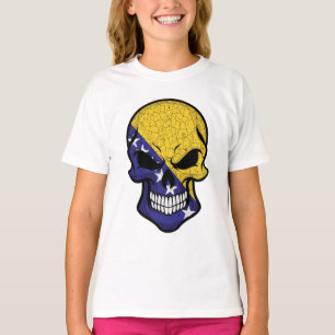 Bosnia and Herzegovina Smiling Skull Flag T-Shirt