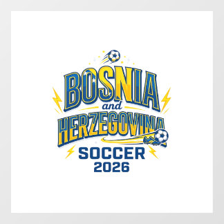 Bosnia and Herzegovina Soccer 2026 Soccer Bold Cou Window Cling