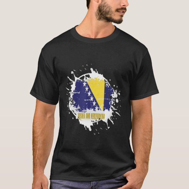Bosnia And Herzegovina Splash T-Shirt (Front)