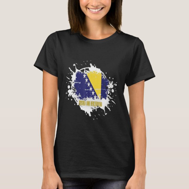 Bosnia And Herzegovina Splash T-Shirt (Front)