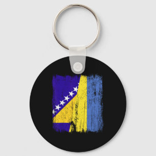 Bosnia And Herzegovina Ukraine Half Flag Key Ring