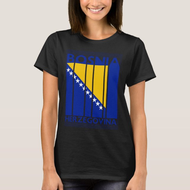 Bosnia and Herzegovina  Vintage Bosnian Flag T-Shirt (Front)