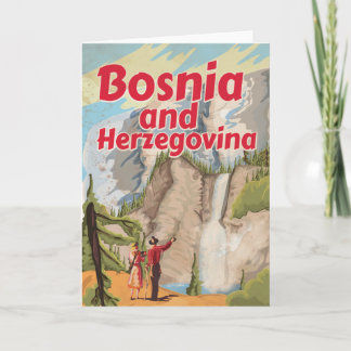 Bosnia and Herzegovina Vintage Travel Poster Holiday Card