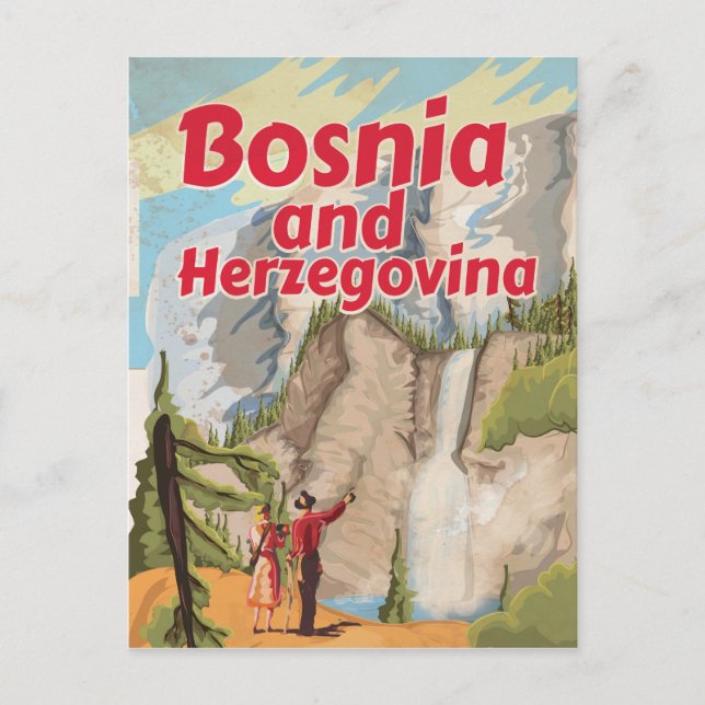 Bosnia and Herzegovina Vintage Travel Poster Postcard (Front)