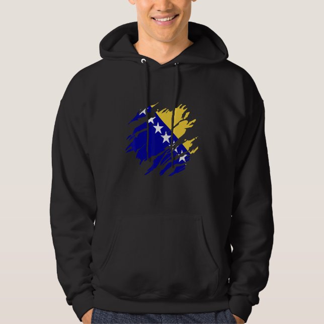 Bosnia Bosnian flag Hoodie (Front)