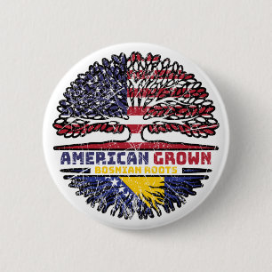 Bosnia Bosnian US American USA United States Tree 6 Cm Round Badge