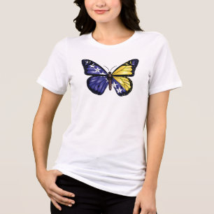 Bosnia Butterfly Monarque Flag Tri-Blend Shirt