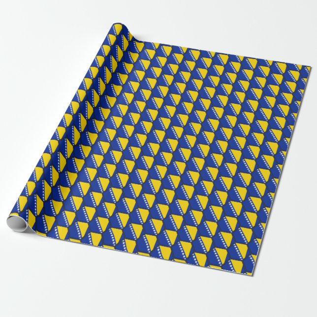 Bosnia Flag Honeycomb Wrapping Paper (Unrolled)