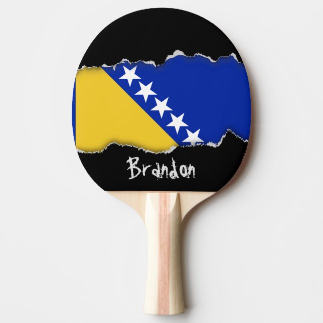 Bosnia Flag Ping Pong Paddle (Front)