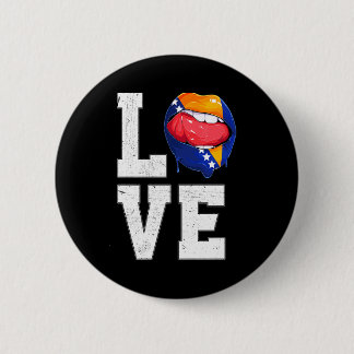 Bosnia Flag Soccer Fan Love Bosnian T Shirt  6 Cm Round Badge